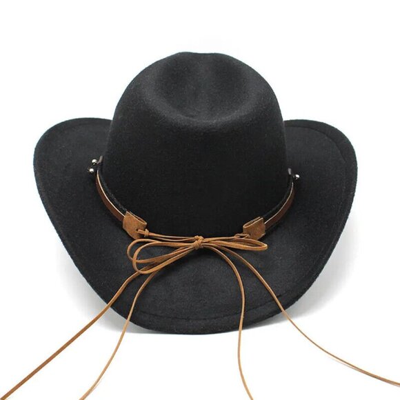 MEN'S WESTERN COWBOY RODEO BLACK FELT STYLE COWBOY RIDING HAT TEXANA VAQ… - Picture 3 of 16